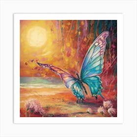 Butterfly On The Beach 15 Art Print