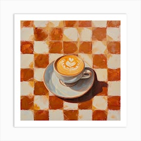 Cappucino Pastel Checkerboard 1 Art Print