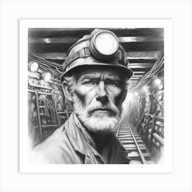 Pencil Old Miner 1 Art Print