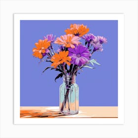 Andy Warhol Style Pop Art Flowers Florals 9 Square Art Print