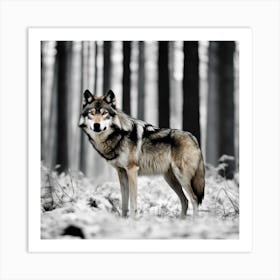 Wolf In The Woods 1 Art Print