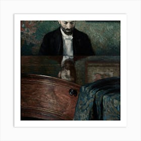 Claude Monet At The Piano Art Print