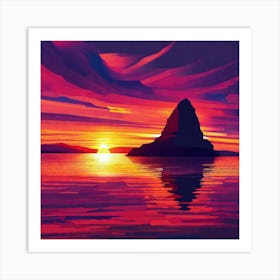 Sunset Painting 7 Art Print