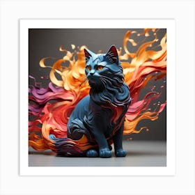 Fire Cat 1 Art Print