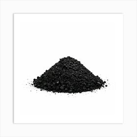 Black Coal On White Background Art Print