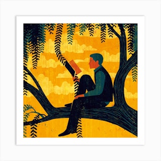 Reading Today Square Art Print