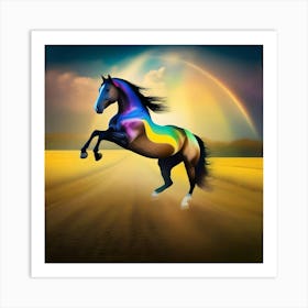 Rainbow Horse Art Print