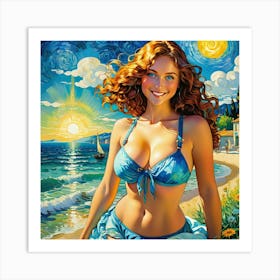 Girl On The Beachgui Art Print