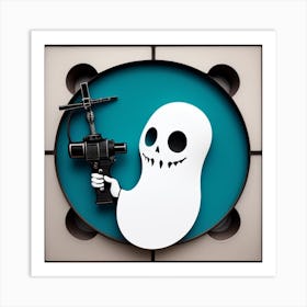 Ghost With A Gun 1 Art Print