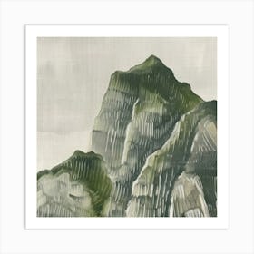 Japanese Watercolour Of Mount Nikko Shirane 1 Art Print