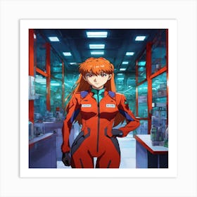 Anime Girl In A Lab Art Print