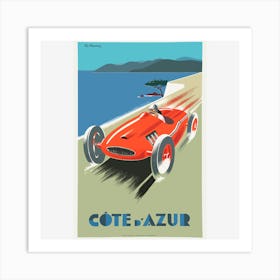 Vintage Travel Poster Cote Dazure French Riviera Art Print