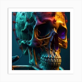 Skull wallpaper Art Print