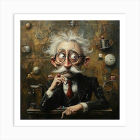 Old Man With Clocks Art Print