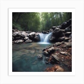 Waterfall In The Forest Art Print