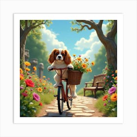 Flux Dev A Young Cavalier King Charles Spaniel With A Gentle E 3 Art Print