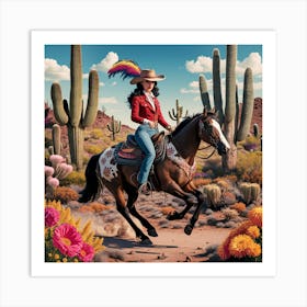 Cactus Cowgirl 4 Art Print