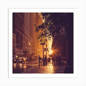 Sunshine On A Rainy Day Manhattan New York Square Art Print