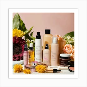 A Photo Of A Variety Of Beauty Products Art Print