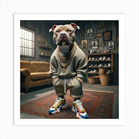 Dog With Sneakers 2 Art Print