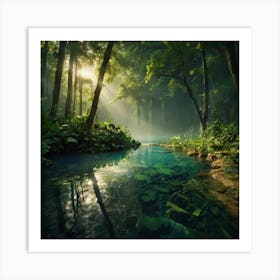 River In The Jungle Art Print