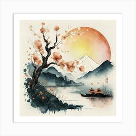 Asian Landscape Painting Art Print