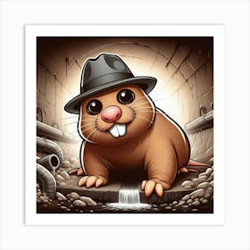 Rat In Hat Póster