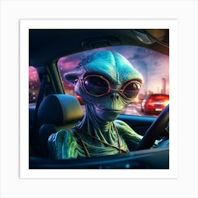 Alien Car 9 1 Art Print