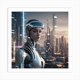 Futuristic Woman 150 Art Print