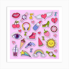 Fashion Patch Set Art Print