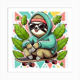 Hip Hop Sloth Art Print