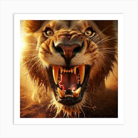 Lion Roaring 1 Art Print