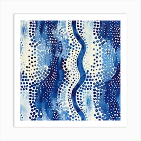 Blue And White Polka Dots Art Print