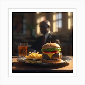 Burger And Fries 19 Art Print