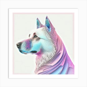 Psychedelic Dog Canvas Art Art Print
