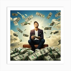 Money Man In The Sky Art Print