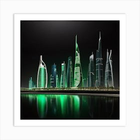 Dubai Skyline Art Print