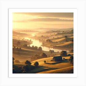 Sunrise In The Countryside 1 Art Print