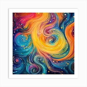 Abstract Colorful Swirls Abstract Painting 1 Art Print