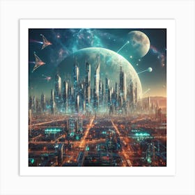 Futuristic City 68 Art Print