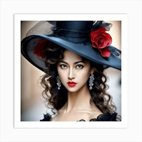 Woman In A Hat Art Print