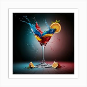 Aperol Splashing Martini Art Print