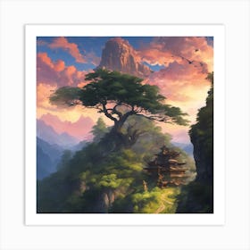 353307 Perched Atop The Towering Mountains, Silhouetted A Xl 1024 V1 0 Art Print