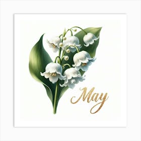 Hawthorn - May Birth Flower 1 Art Print