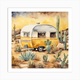 The little,yellow caravan Art Print
