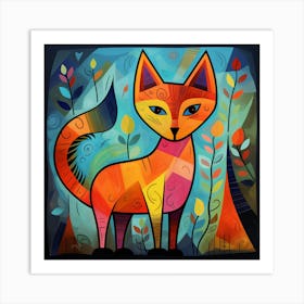 Colorful Fox 2 Art Print