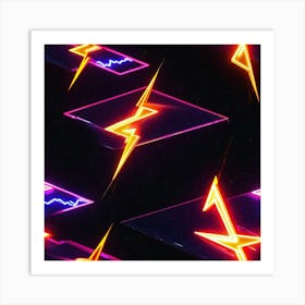 Neon sparks Art Print