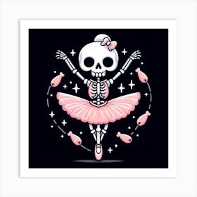 Skeleton Ballerina Art Print