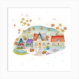 Autumn Village 1 Art Print