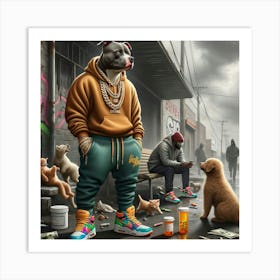 Pit Bulls Art Print